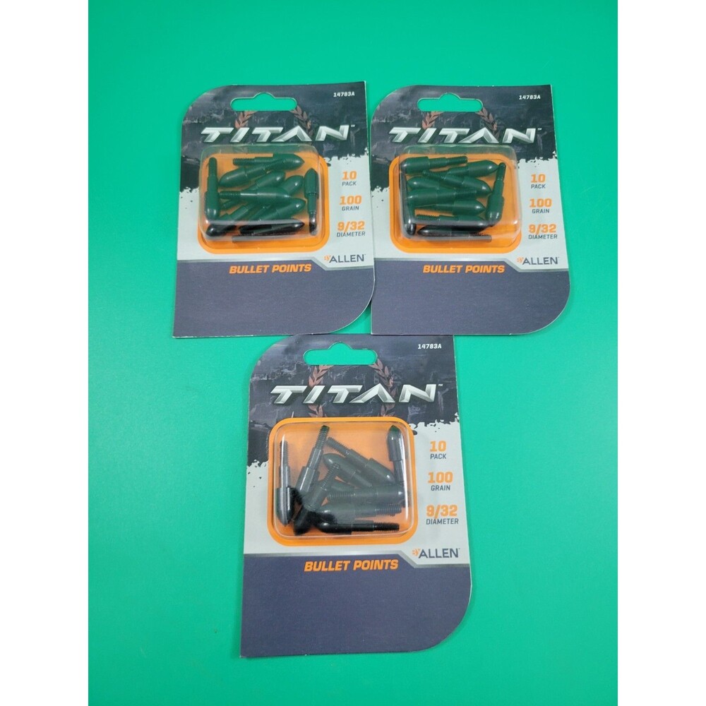 3x 10 Count Pack Allan TITAN Bullet Points 9/32 Diameter